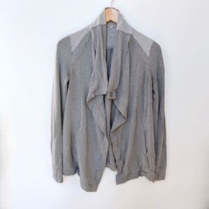 Lululemon Cardigan Sweater Open Front Drapey Wrap Athleisure Gray women’s 6